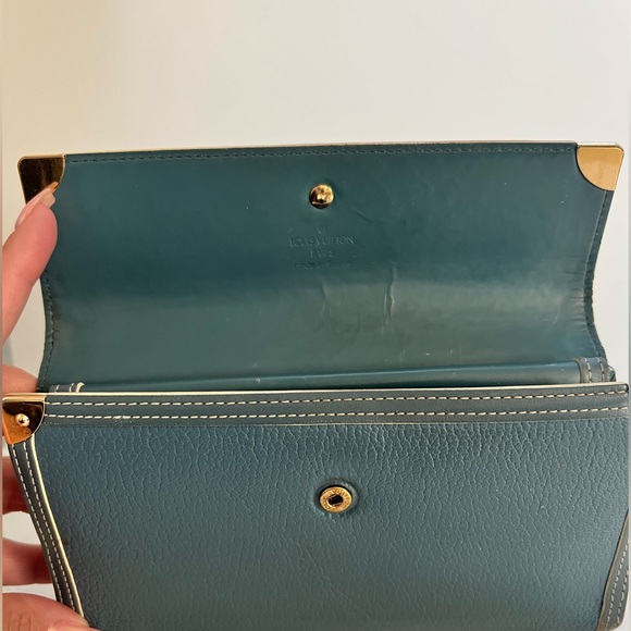 LOUIS VUITTON SUHALI Blue PORTE TRESOR Continental Wallet Pre Loved Condition - Picture 8 of 14